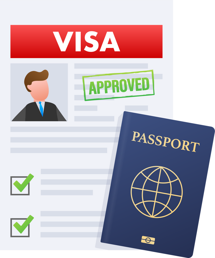 Visa application. Travel approval. Immigration visa. Vector stock illustration